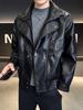Men's Two-Piece Style Thickened PU Leather Jacket - Warm & Cool Winter Motorcycle Outerwear 2025