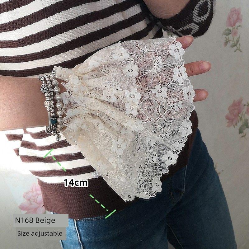 

Длинный Короткий Рукав Рукав до Локтя Закрывающий Большой Объем Руки Нарукавники Нарукавник Рукав для Руки Светло-Оранжевое Кружево Кружевной Манжет N104 N168 beige a pair of size adjustable