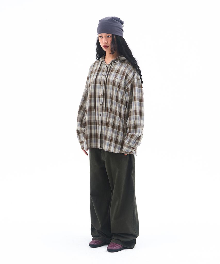 AMES-WORLDWIDE Check Hoodie Hemden Blau