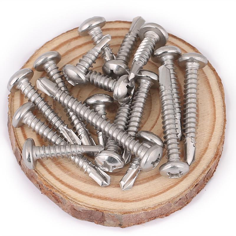 Stainless Steel 304 Phillips Round Head Self-Drilling & Tapping Screws, M3.9/M4.8/M5.5 Swallowtail Bolts
