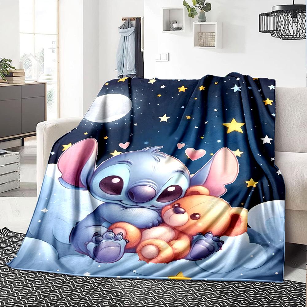 1pc S-Stitch16 Blanket, Gift, for Men and Women, Soft Blanket, Good for Sofa Bed Couch Travel, Lightweight Flannel Blanket