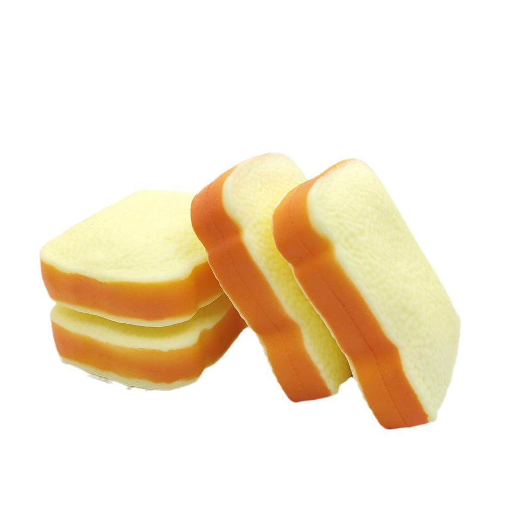 Squishy Toy Bread Slice Toast Simulation Food Creative Fun Rebound Kneading Vent Stress Relief Music Home Office Desk Gifts