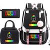 Large Capacity Schoolbag with Shoulder Strap; Student Three-piece Pencil Case Set