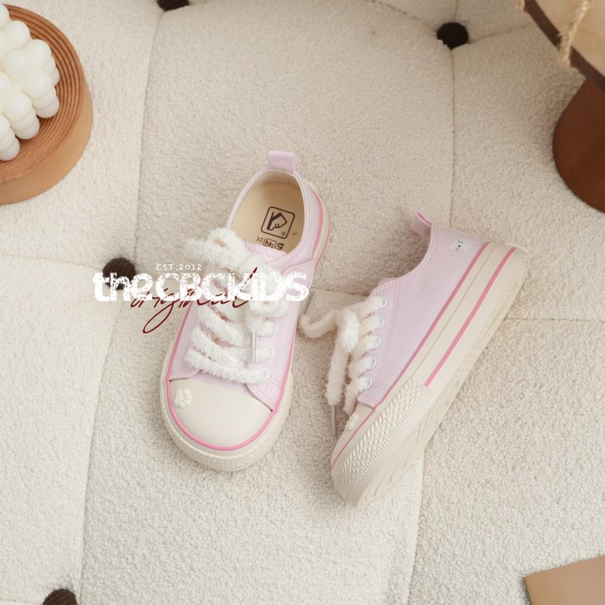 

XSHX кошачьи туфли с широким носком, парусиновые кеды для девочек, весна и осень, низкий верх, на липучке [Вэньчжоуская обувь] 30