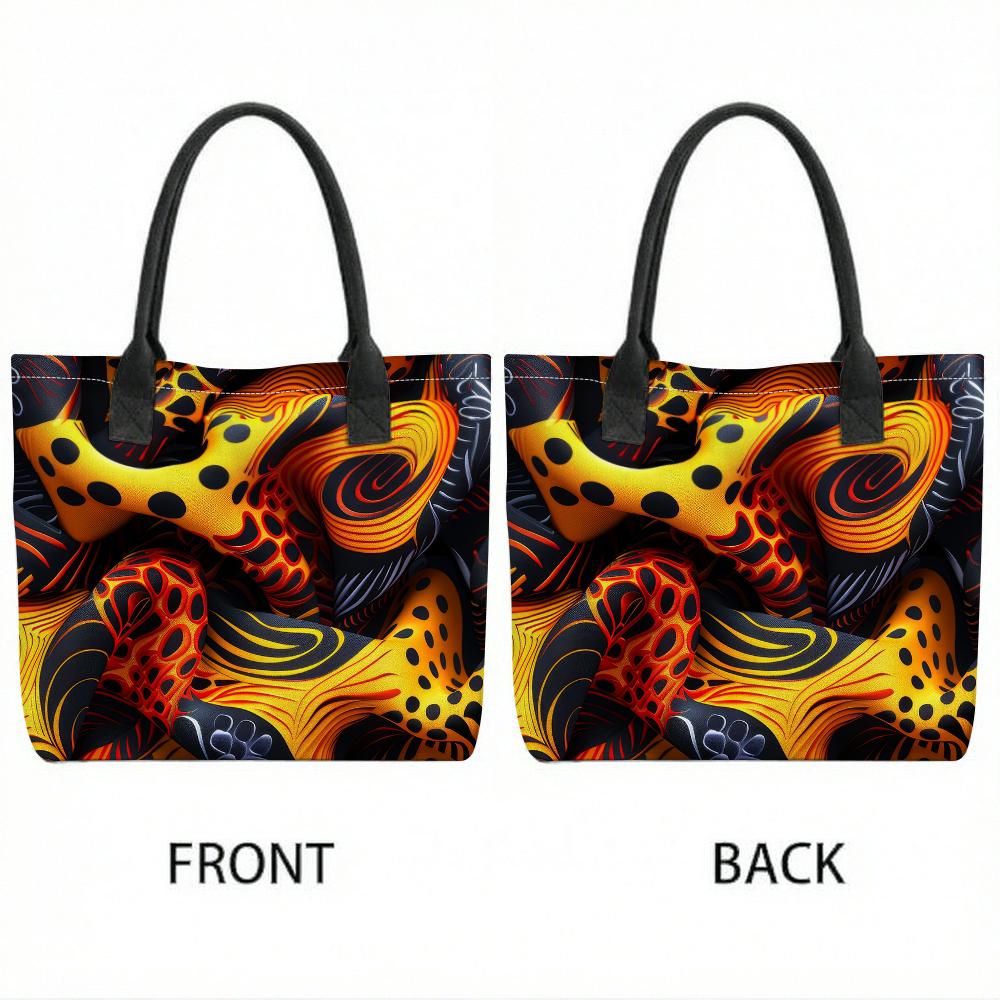  Stylish Printed Large Capacity Tote Bag Casual Daily Use Shoulder Handbag