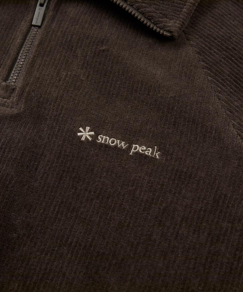 Snow Peak Corduroy Half Zip Sweatshirt Light Size for Men and Women Women's GS-S25WWFZT71, Beige, L,