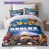 Gioco Roblox Set Copripiumino Trapuntato Copripiumino Federe Decorazione per la Casa Regalo di Compleanno (1 * copripiumino + 2 * federa, senza nucleo)