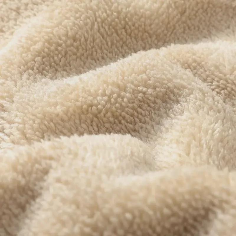 Herren Lammfell Plus Samt Verdickte Winter Lockere Sporthose mit Bündchen