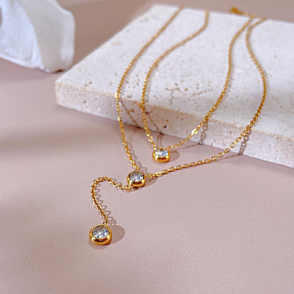 OPK Titanium Steel Necklace Female Gold Ladies Necklace