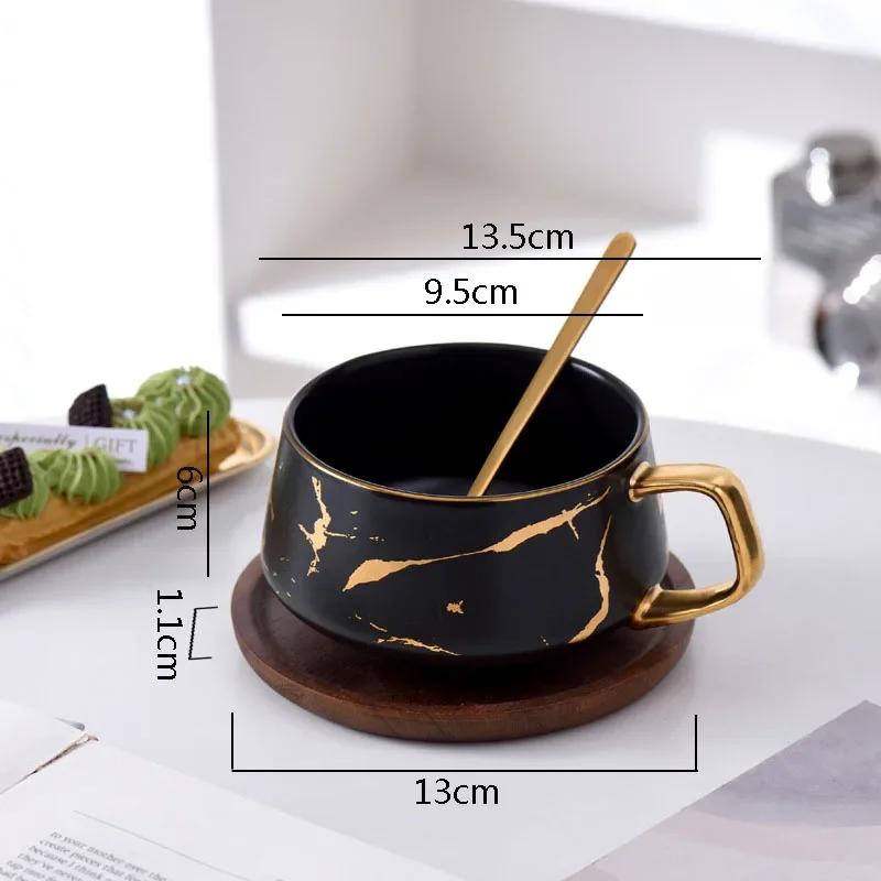 Kreatives Keramikbecher-Set mit Marmorstruktur Büro-Kaffeebecher Milchbecher Familien-Frühstückstasse Wasserbecher Schlichtheit Paarbecher