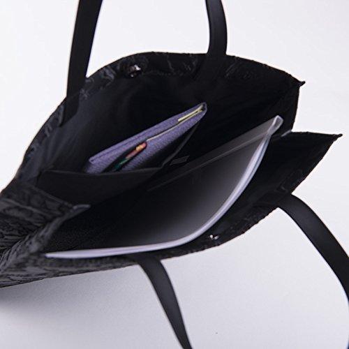 Vertikale Rose, formelle Untertasche, Jacquard, A4, kompatibel mit Zwickel, für Glückwünsche und Beileidsbekundungen, schwarze formelle Tasche für Prüfungen, hergestellt in