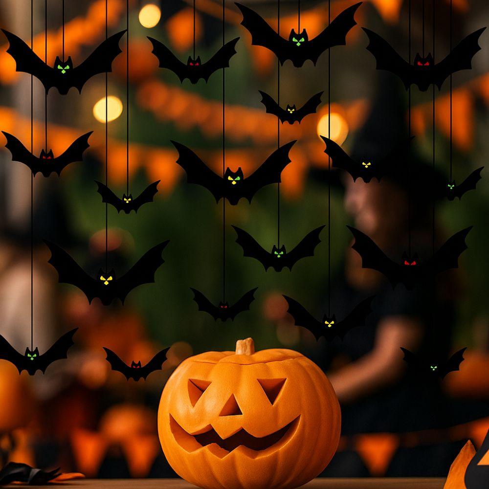 Spooky Bats Wall Decor with Eyes Simulation Bat Pendant Hanging Spooky Bats  Haunted House