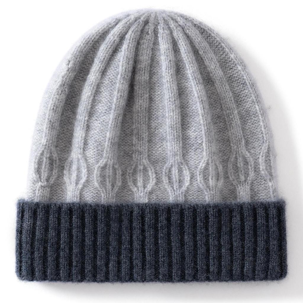 2025 Autumn/Winter Cashmere Kids' Knitted Turban Hat - Cute, Folded Edge, Unisex Hat