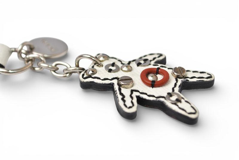 Used PRADAcharm metal/leather unisex