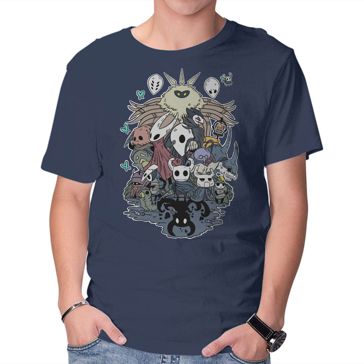 Unisex Crew Neck T-Shirt Hollow Party Graphic Short Sleeve Casual Tee XS