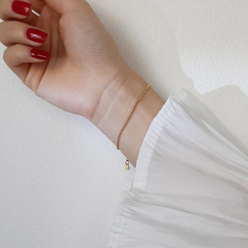 Wholesale Snake Chain Bracelet Woman Stainless Steel Fashion Round Link Bracelet Adjustable Drop Shipping