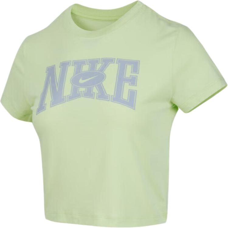 Nike As W Nsw Slim Crop Round Neck Logo Comfortable Short Sleeve Outdoor Quick Dry T-Shirt Women T-Shirt Green HQ1710360