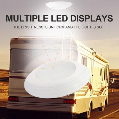 Car Lights Canopy White Light 12LED Round Car Interior Lighting 75MM IP67 2.4W RV Yacht Reading Lights Assembly Accessories
