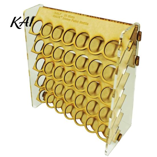 Craft Paint Storage Rack Organizer for Artists 34mm Round Pigment Bottle 35 Holes Holder Easy Assembly Stable Station Caddy Stand with Handle