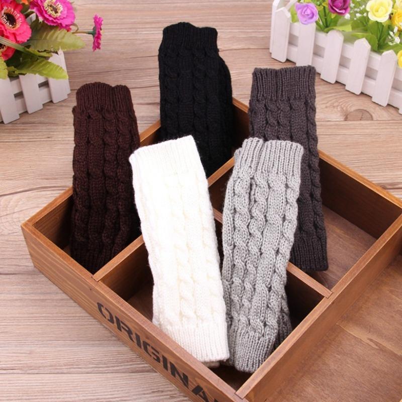 New Women Hand Warmer Autumn Winter Fashion Knitting Faux Wool Mitten Warm Fingerless Female Gloves