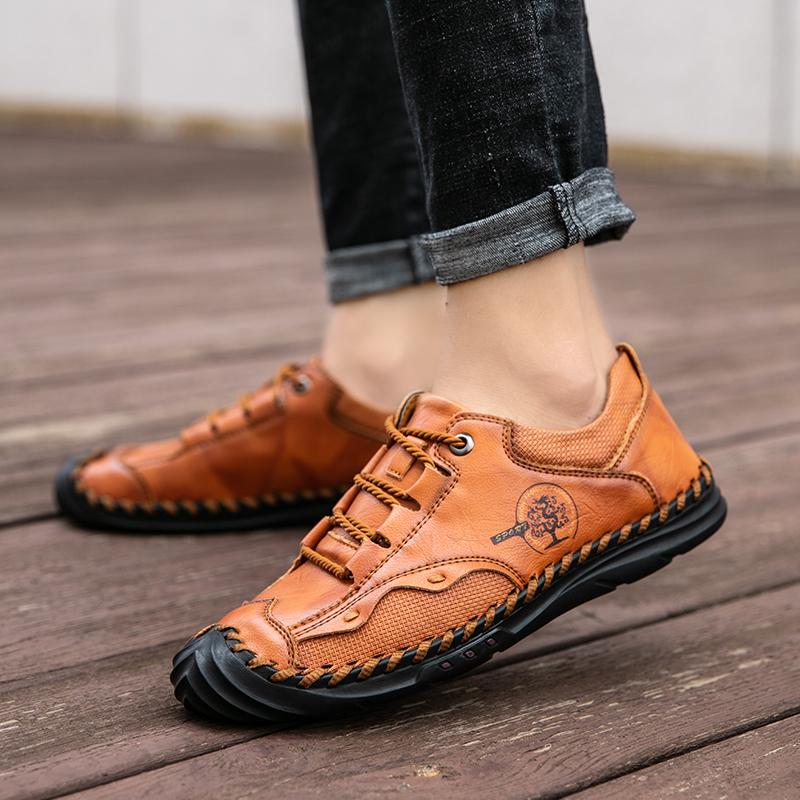 

Men s Handmade Casual Leather Shoes Outdoor Low-top Sneakers 39