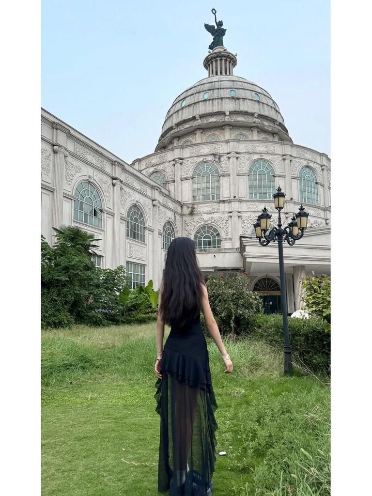 French Ruffle Patchwork Slimming Camisole Dress - Women's Niche Irregular Fairy Skirt