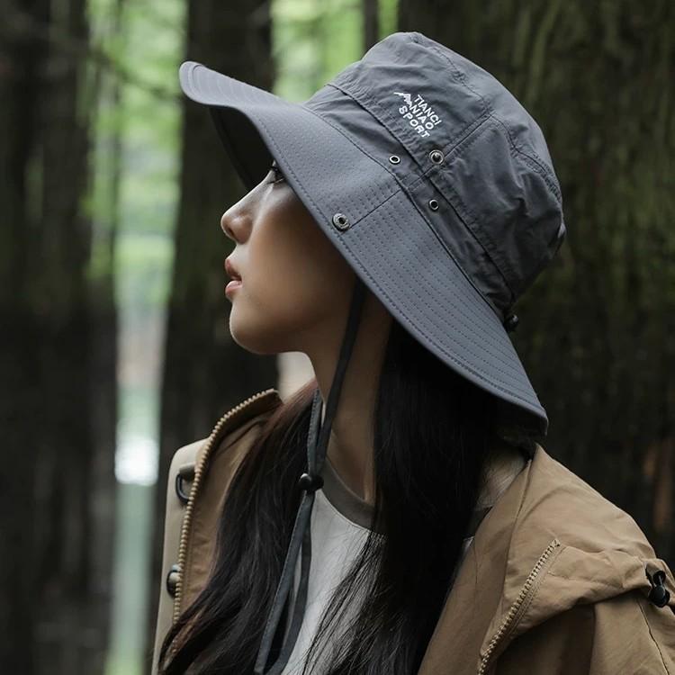 Quick-drying hiking camping western cowboy hat female summer outdoor sun protection breathable bucket hat fishing sun hat male