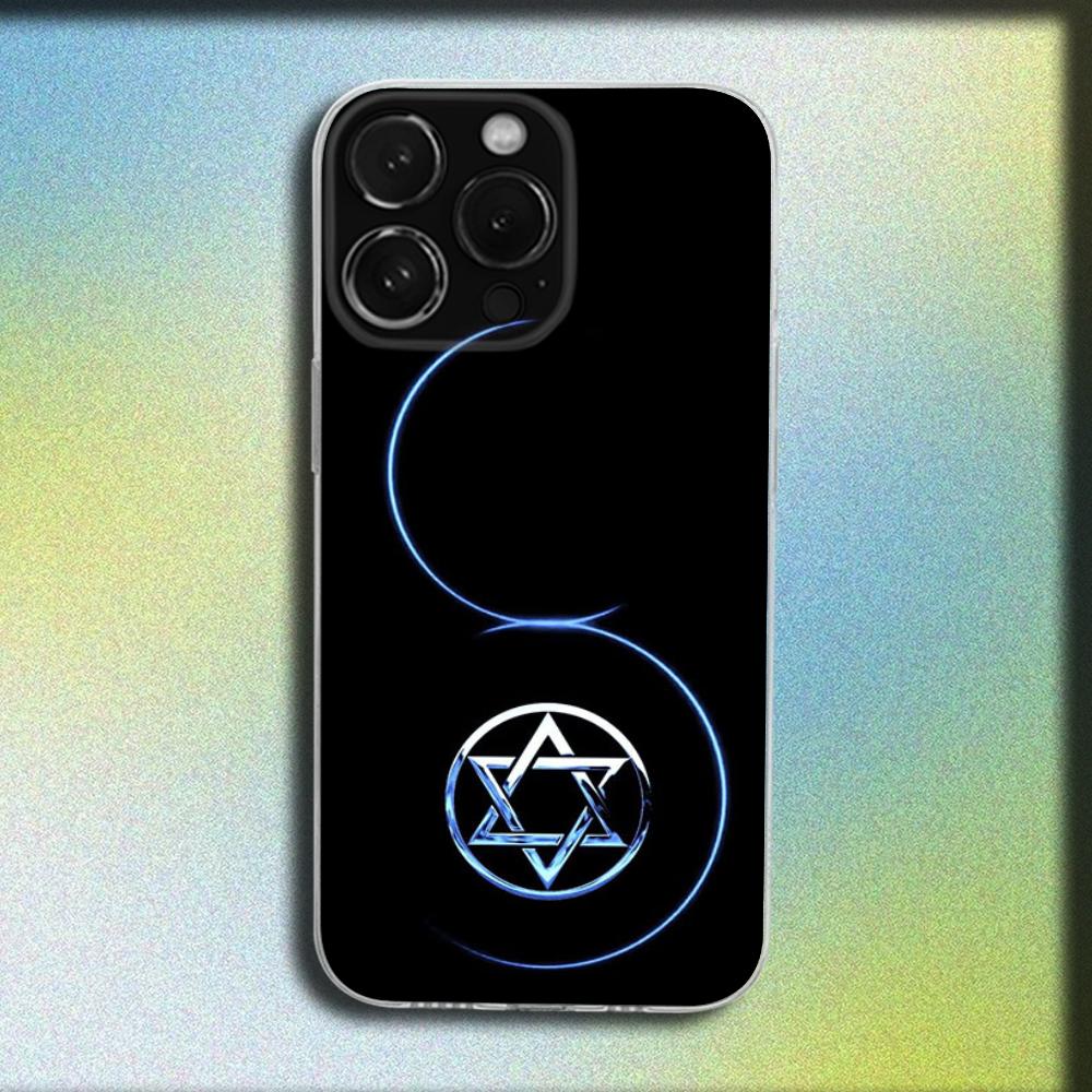 Davidova židovská hvězda Symbol Kryt na telefon Pro iPhone 16,15,14,13,12,11 Plus,Pro,Max,XR,XS,X,Plus,SE,Mini Průhledný měkký kryt
