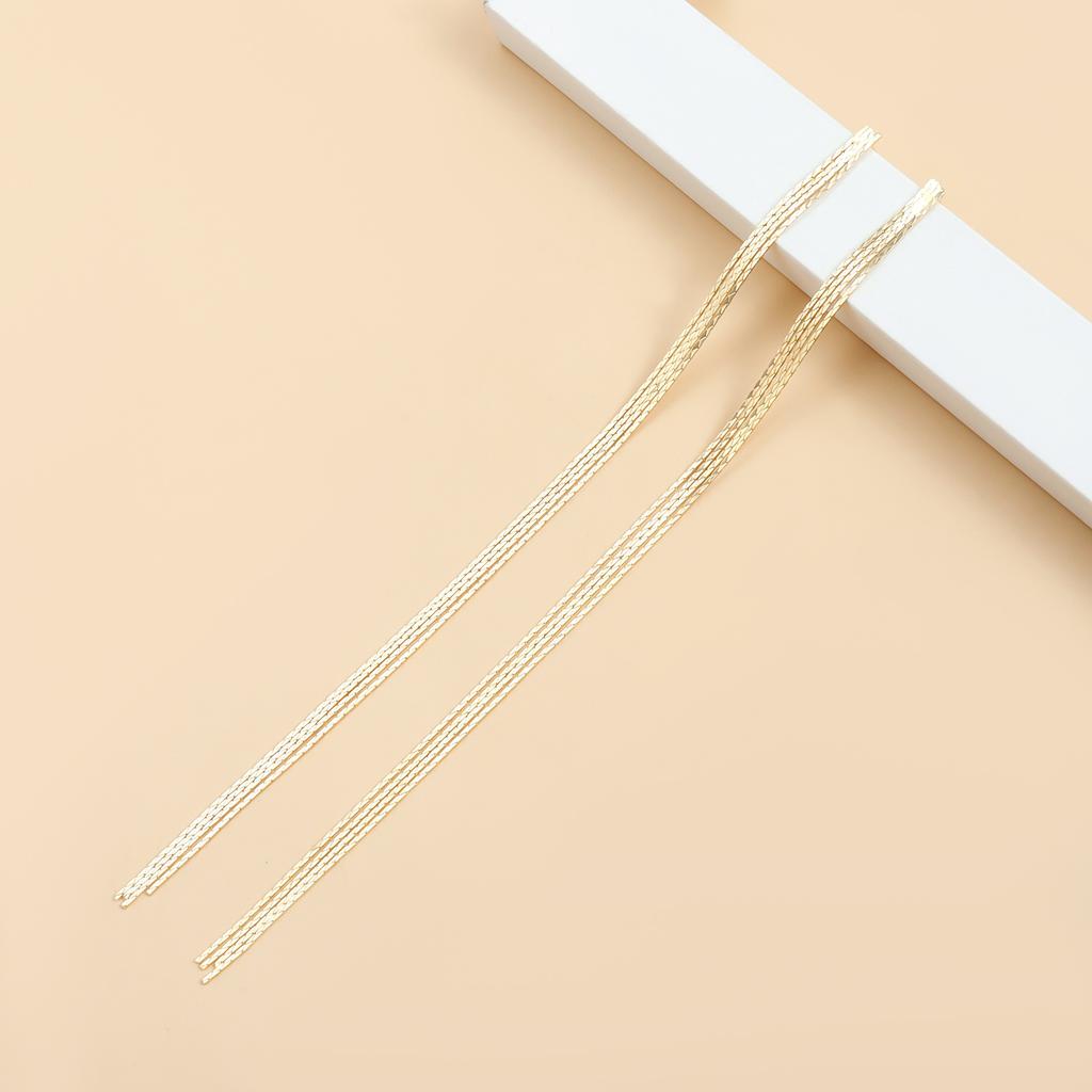 INS Light Luxury High-end Long Fringed Stud Earrings Temperament Versatile Symmetrical Earrings