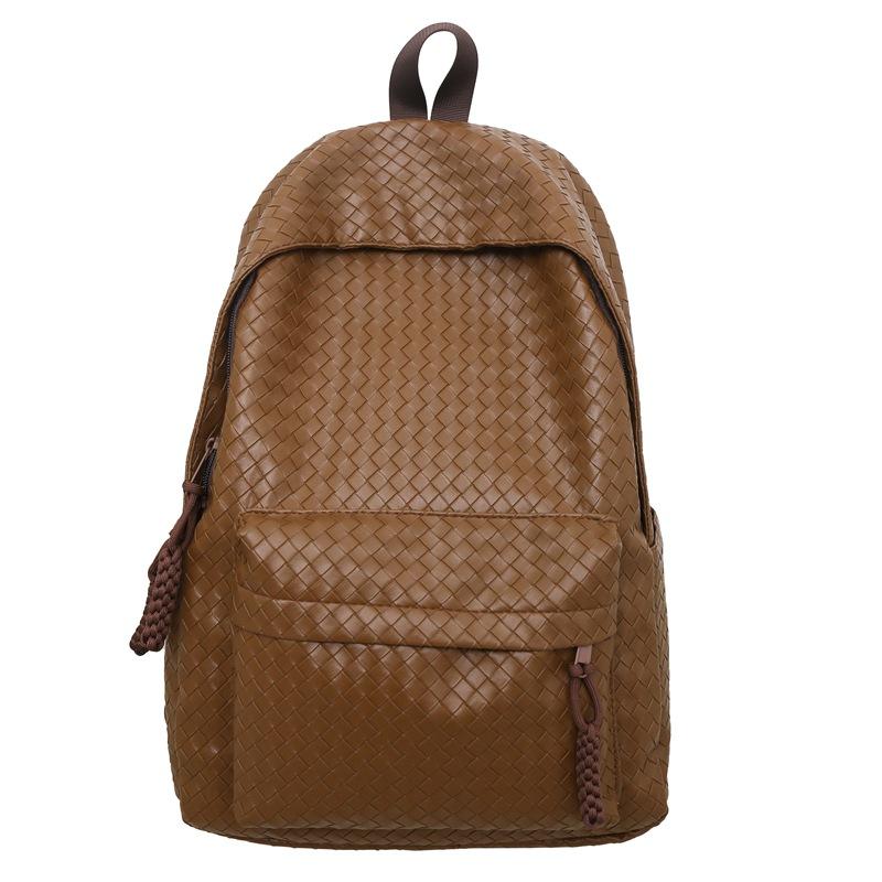 

Student schoolbag large capacity woven pattern backpack autumn and winter versatile backpack trendy cool casual backpack unisex