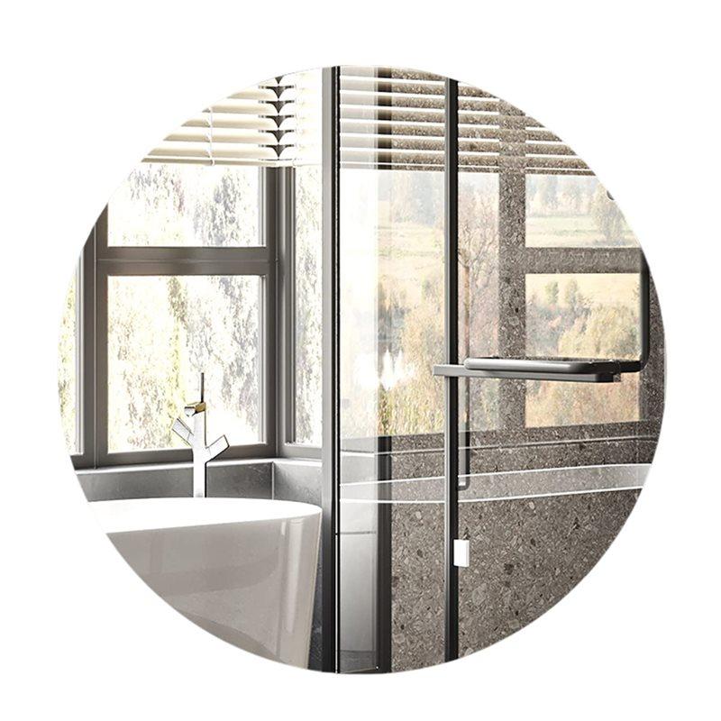 

A60zself Adhesive Round Frameless Glass Mirror Stick For Wall, 40Cm Suitable For Bathroom Living Room Hallway Dressing Tablemay серебряный