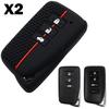 AASC1 2x Silicone Car Key Fob Cover Case Holder Keychain For ES300h GS200t GS350 IS200t IS300 LX570 NX300h RC350 RX450hL RX350L
