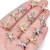 50Pcs/Lot CCB Starfish Shape Pendants Gold Color Charm Loose Spacer Beads for Jewelry Making DIY Bracelet Necklace Supplies
