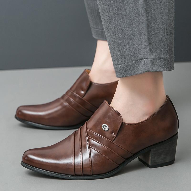 Biznesowe Szpilki dla Mężczyzn PU Szpiczaste Bankiet Ślubny Formalna Moda Fryzjer Męskie Buty