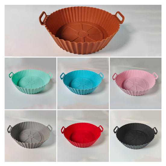 Silicone Air Fryer Tray Reusable Base Mat for 3 to 5LB Air Fryers Heat Resistant Non-Stick Tray Replacement of Parchment Paper