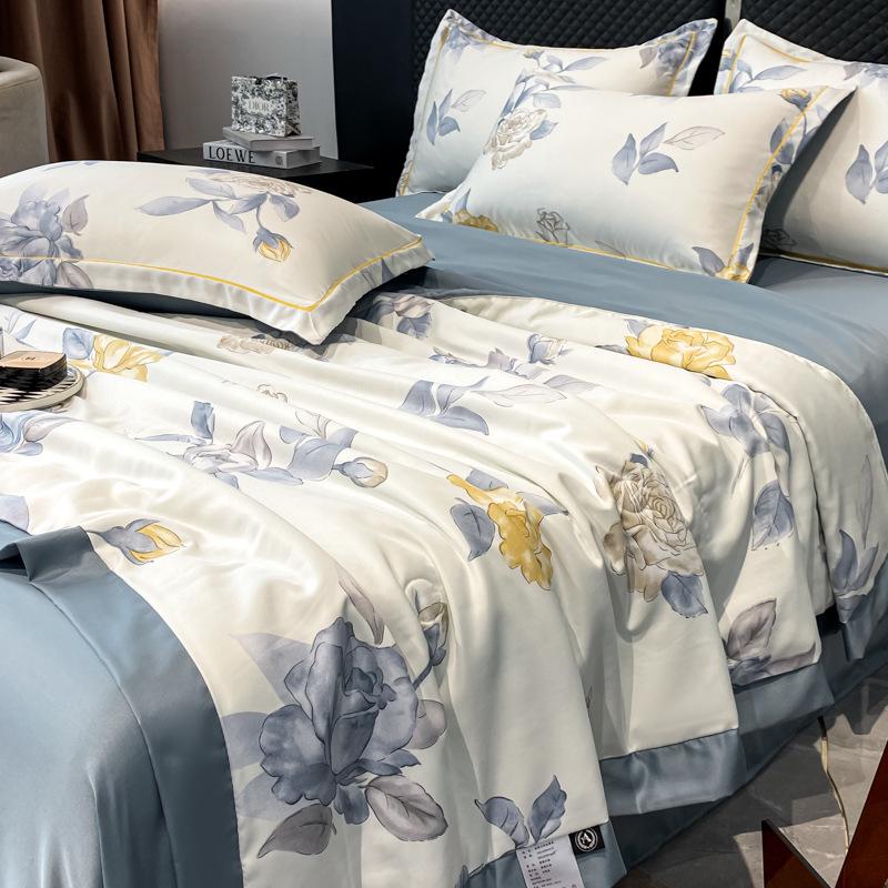 Tencel Summer Quilt Set: 25 Designs - Lightweight Silk, Washable, Perfect for Student Dorm Beds