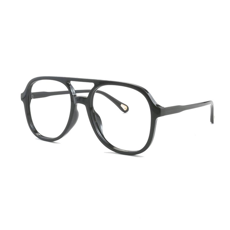 

Latest Pilot Double Bridge Women Men Fashionable Anti Blue Lightweight Computer Eyeglasses Personality Oversized Frame Decorative glasses