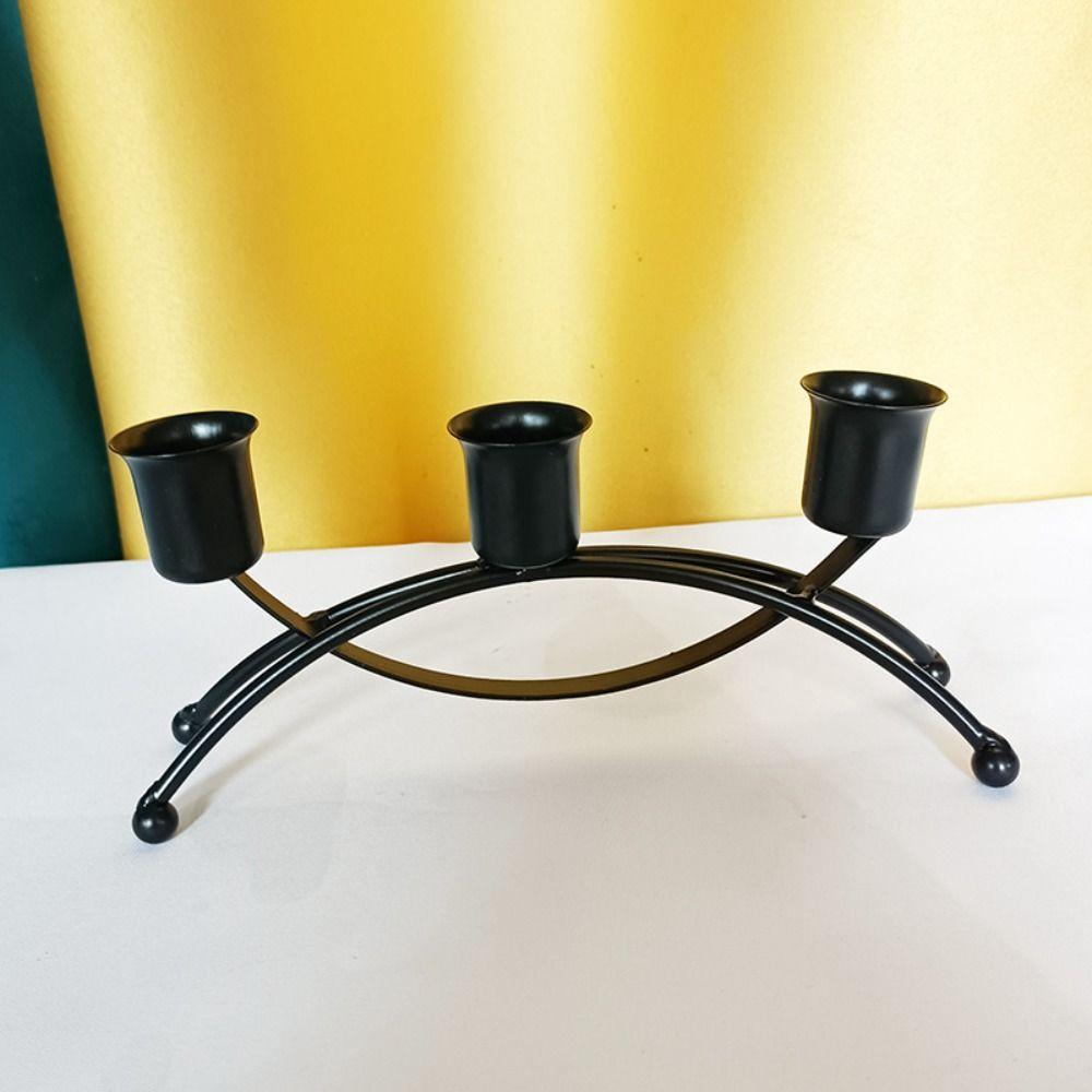 Metal Iron Candleholder Three Head Candle Stand Handicrafts Candle Containers  Living Room