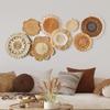Bohemian Round Woven Straw Wall Decor for Bedroom or Dining Room
