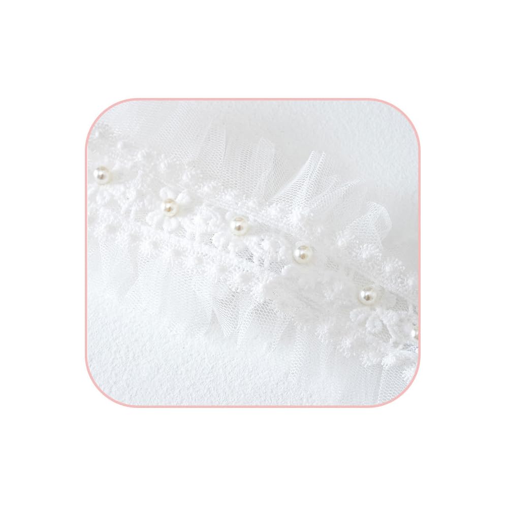 Baby Clothes Clothes Long Sleeve Bodysuit Girls Newborn Baby Preparing for Birth Gift Luxury Ruffle Hair Ornament Lace White 6M [Baby koi]