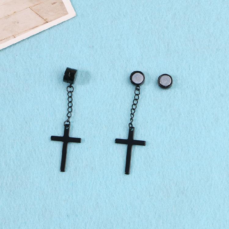 3Pairs Stud Earrings with for Cross Dangle for Men Women Stainless Steel for Cro