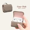 HanaRo Genuine Leather Shrink Leather Case for AirPods Pro Pro and AirPods 3 Gray x Pink Pro, 2, 3, -