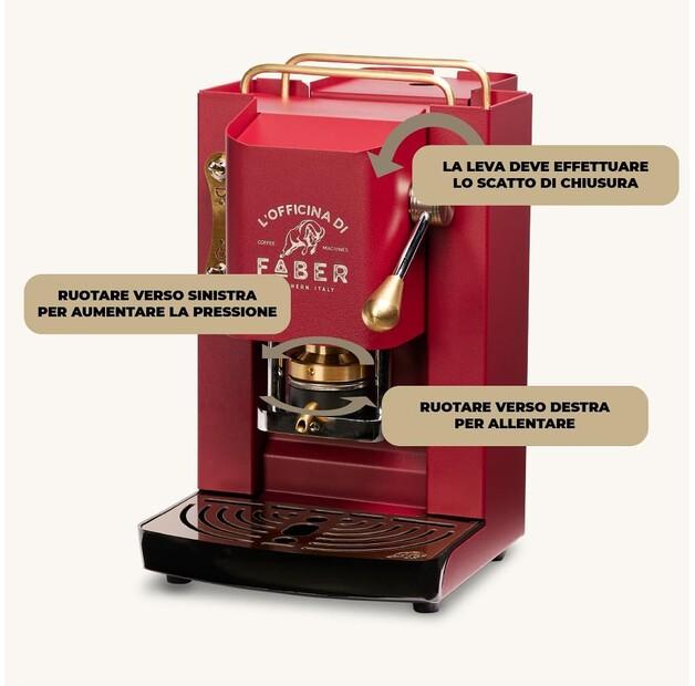 Капсульная кофемашина Faber Pro Deluxe cherry red/gold