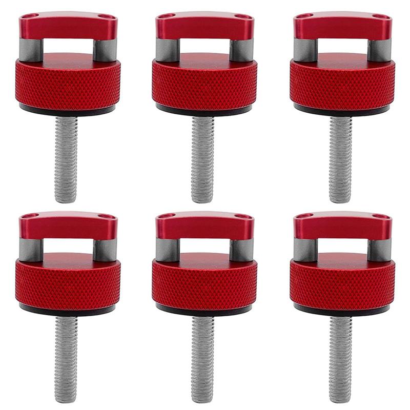 

L10A 6Pcs Hardtop Bolts Screw Quick Removal Fastener Thumb Screw Nut Kit For Jeep Wrangler JK 2007-20018 JL 2018- червоний