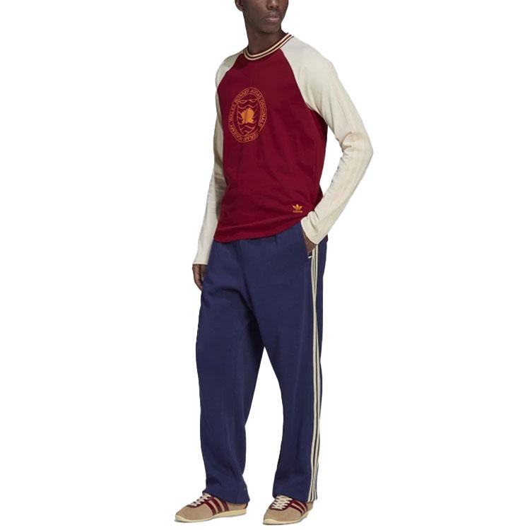 adidas x Wales Bonner Graphic Long-Sleeve T-Shirt Collegiate Burgundy Unisex Tops Red HC1651