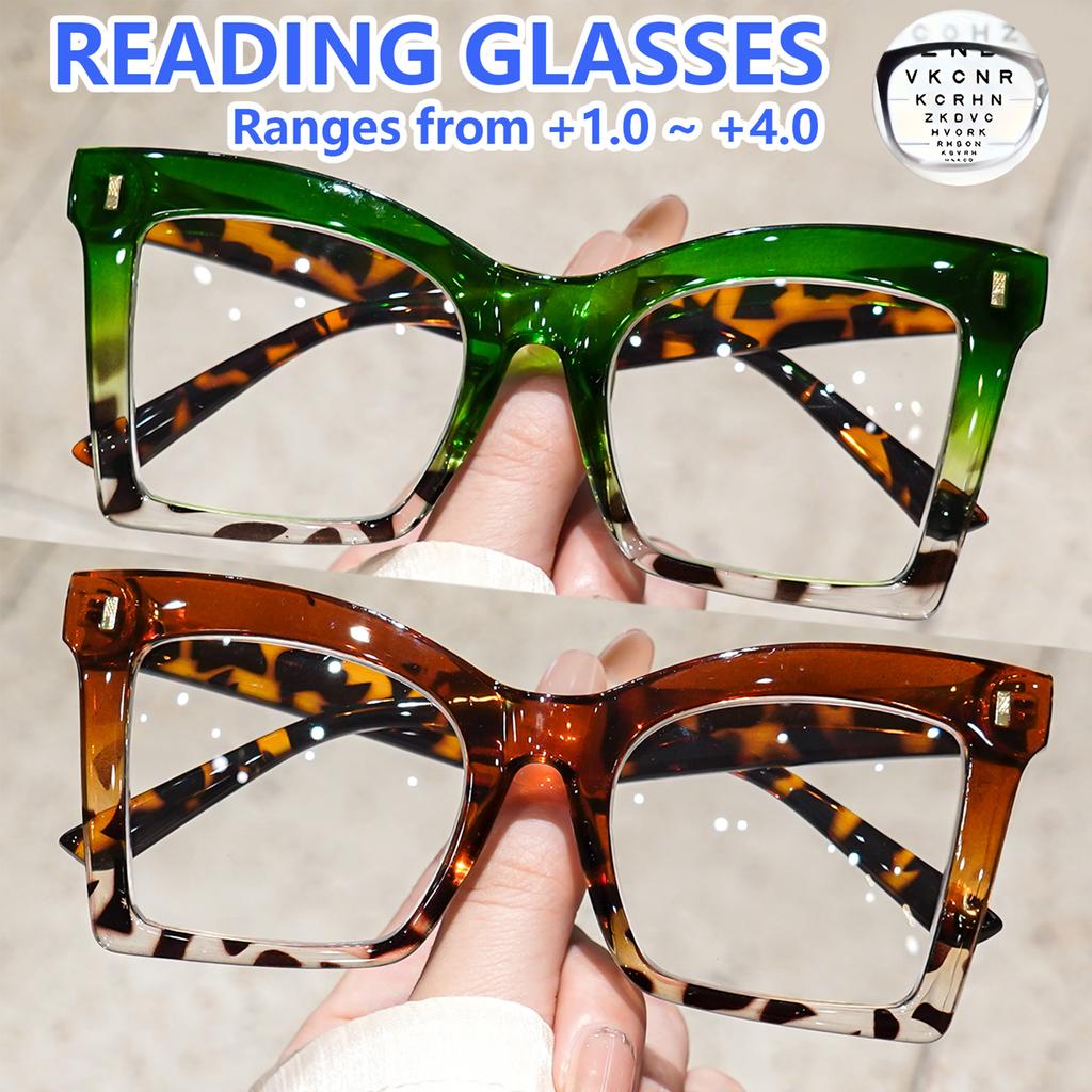 Stylish Cat-Eye Frame Reading Glasses, Retro Simple Reading Glasses for Men and Women, Farsighted +1.0 To +4.0