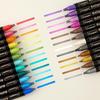 24 Color Metallic Double-Ended Wide Tip Water-Based Erasable Paint Marker Pen for Art