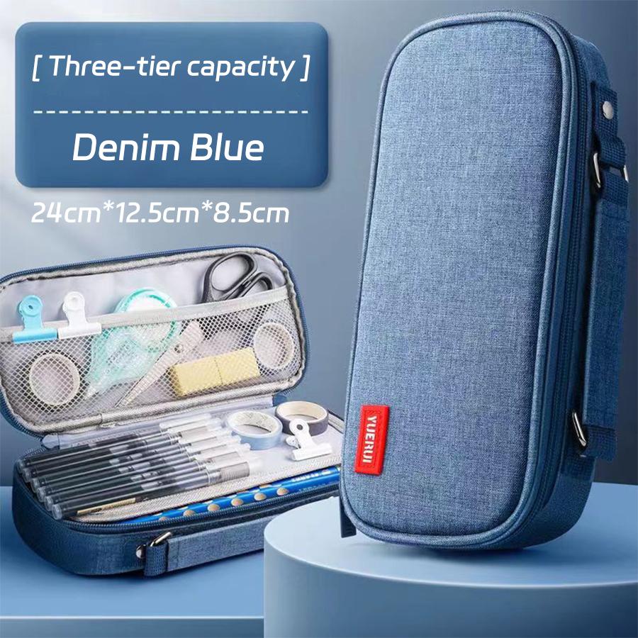 Portable Large Capacity Pencil Case Upper Pen Box Multifunctional Stationery Bag Boy Back to School Office Supplies Stationery