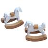 Safe Wood Miniature Rocking Horse Nursery Room Rocking Chair For Doll House Bedroom Scene Realistic Furniture Decors