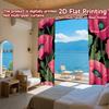 2D FLAT PRINTING 2pcs Curtains (Without Rod) Floral Pink Poppies Design Modern Fashionable Curtainments during the Women is Day